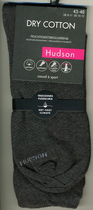 HUDSON - Socke DRY COTTON, verstärkte Spitze und Ferse, HUDSON 014250